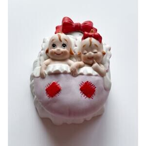 Vintage Lefton China Bisque Kewpie Trinket Box